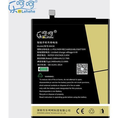 New LEHEHE BM3E Battery for Xiaomi Mi 8 Mi8 M8 3400mAh High Quality Cell Phone Battery Replacement with Tools Gifts
