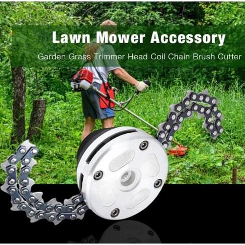 Wholesale!Trimmer Head with Coil Chain Cutter Blade Lawn Mower Head for Straight Shafts Lawn Mower Replacement