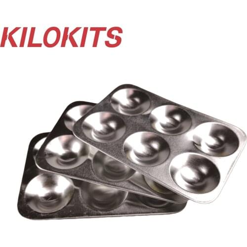 3PCS 6-Well Plain Aluminum Palette Mixing Tray 3-Pack for Modelling DIY Craft Painting Tool Miniature Accessories 1/35 1/72 1/87