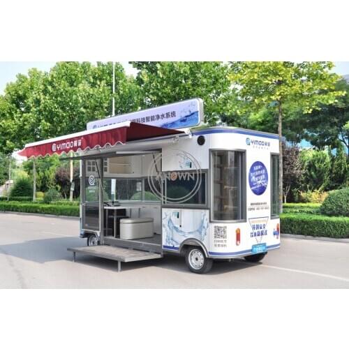 China made 4.6m long mobile food truck customized touch screen kiosk electric food cart