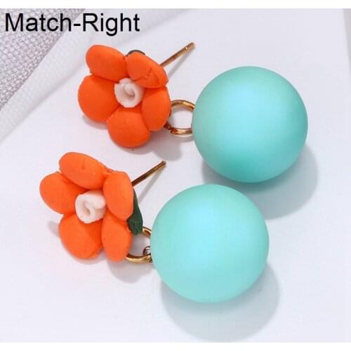 Match-Right Trendy Earrings for Women/Cute/Flower/Sweet/Dangle/Korean/Small/Girl/Drop Earrings Female Ins Popular Brincos NR309