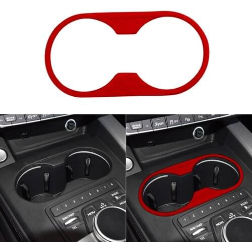 Turn Fur Central Control Water Cup Panel Decoration Frame Sticker for Audi A4L 2017 2018 2019 2020 2021 Car Interior Styling