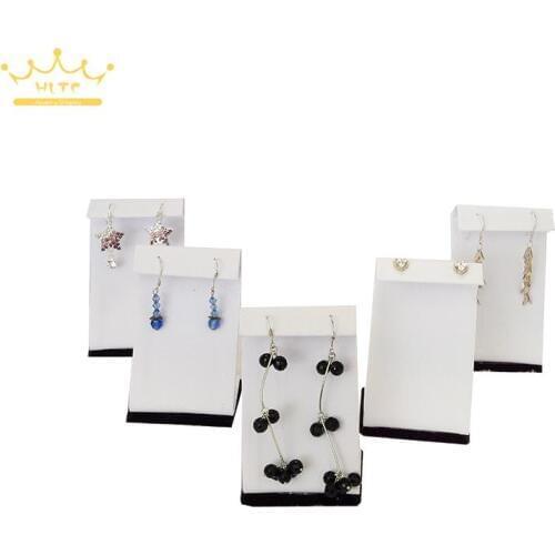 Drop shipping 5pcs/lot white leather earring stands with tags organizer for earring ring cases for the earring rack