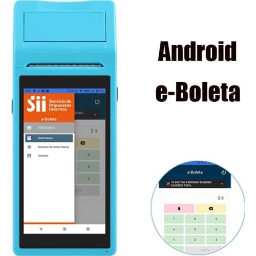 Q2 Q1 Handheld Android PDA For Chile Sii E-Boleta Pos Terminal Built in Bluetooth Printer 58mm Wifi Scan Qr Barcode by Camera