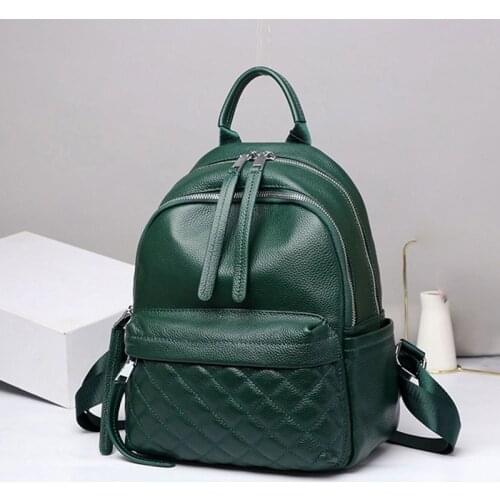Fashion Womens Genuine Leather Backpack Large Capacity School Bags for Teenage Girls Bagpack Female Backpack Lady Mochila