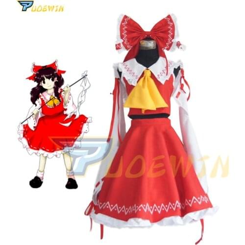 Anime Touhou Project Cosplay Costume Hakurei Reimu Reimu Hakurei Lolita Dress Halloween Costume Free Shipping
