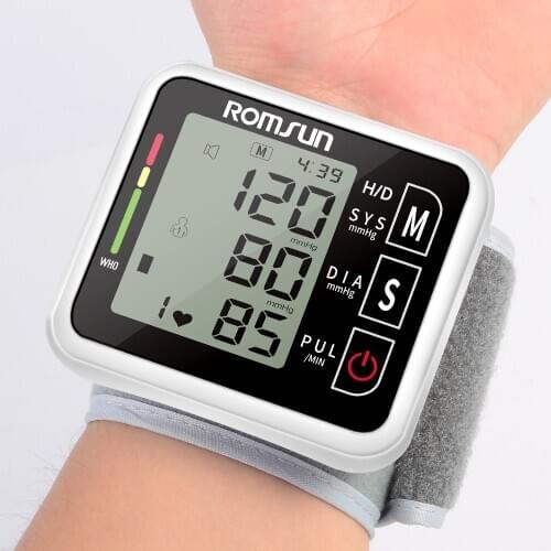 Wrist Sphygmomanometer Blood Presure Meter Monitor Heart Rate Pulse Portable Automatic Electronic Digita Tonometer BP Monitor