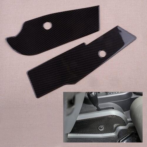 Gear Shifter Console Both Side Panel Trim Carbon Fiber fit for Jeep Wrangler X Rubicon Sport Utility 2-Door 2007 2008 2009 2010