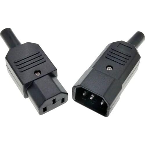 IEC C14 Male C13 Female PDU PSU DIY Cord Cable Connector Rewireable Plug AC100~250V 10A