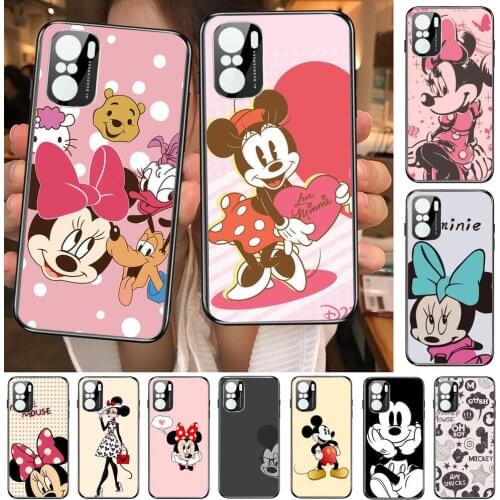 Smile Minnie Mouse Phone Case For xiaomi redmi POCO F1 F2 F3 X3 Pro M3 9C 10T Lite NFC Anime Black Cover Silicone Back Prett mi