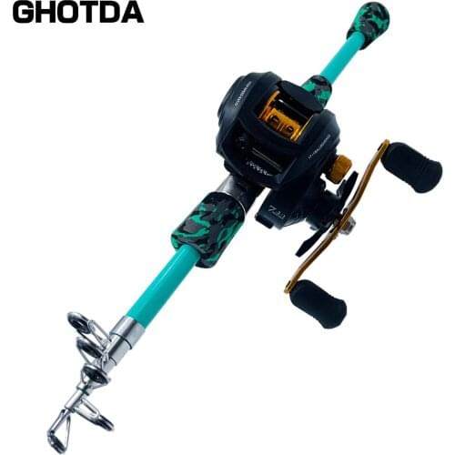 GHOTDA Fishing Rod and Reel Combo Set 17+1BB High Speed 7.2:1 and Ultralight Carbon Fiber Casting/Spinning Rod Fishing Kits