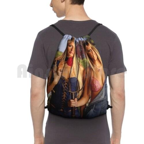Paris And Nicole Backpack Drawstring Bags Gym Bag Waterproof Paris And Nicole 2000S Iconic 90S The Simple Life