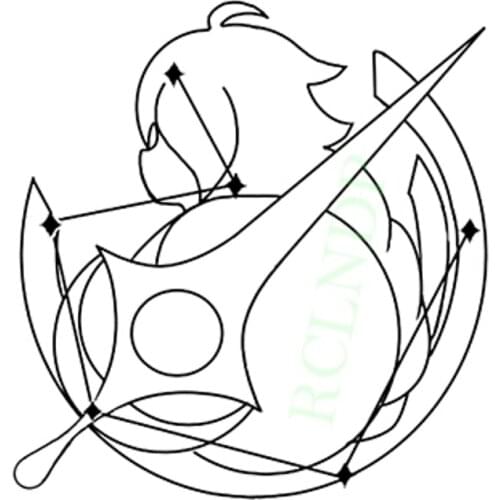 Waterproof Temporary Tattoo Sticker Genshin game Sword Star Pattern Geometric Tatto Flash Tatoo Fake Tattoos for Men Women