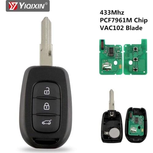 YIQIXIN 3 Buttons Remote Car Key For Renault Twingo Dacia Duster Sandero Kadjar Captur Symbol 2013-2017 433Mhz PCF7961M Chip