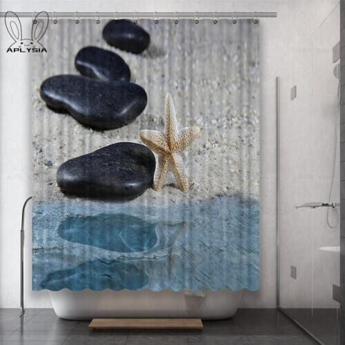 Starfish Woods Snowman Wooden House Tiger Sea Wave Bird Staff Chimpanzee Polyester Fabric Shower Curtain for Bathroom