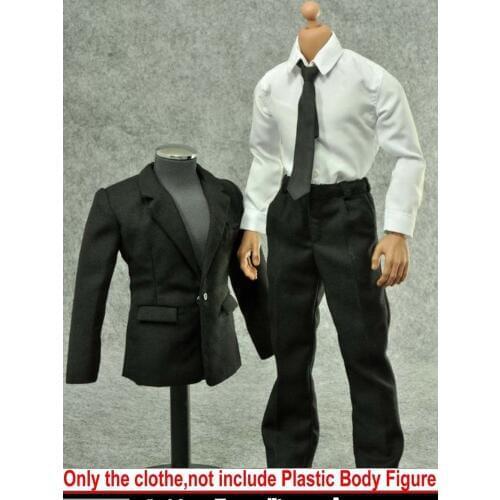 ZYTOYS 1/6 Scale Male Suit Clothing Costume Male Body Necktie Three-Piece Shirt Fit 12inches Action Figures