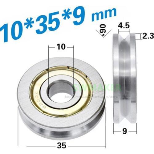 10*35*9mm V groove 6200zz non-standard bearing wheel, angle steel wire rope guide wheel/right angle mechanical rolling pulley