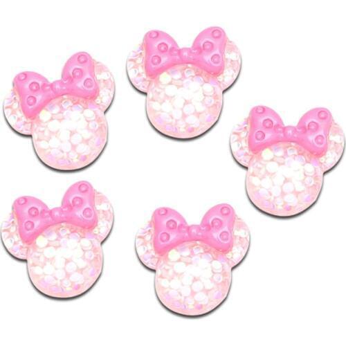 18x17mm Resin Mixed Glitter Mouse Shape Decoration Crafts Flatback Cabochon Embellishments Scrapbooking DIY Accessories