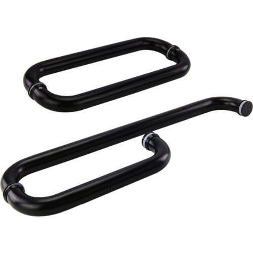 201# 304# Stainless Steel Round Glass Door Pull Handle Commercial Shower box Matt Black