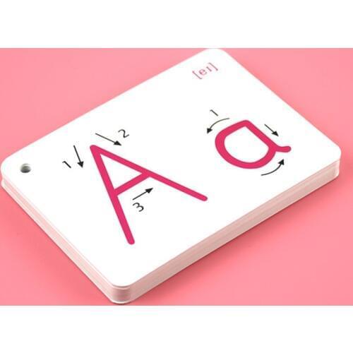 26 Letter English Flash Card Handwritten Montessori Early Development Learning Educational Toy For Children Kid Gift With Buckle