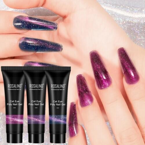 3pcs/set 45ml Flash Cat Eye Nail Gel Set Glitter Nail Extension Gel UV/LED Lamp Nail New Crystal Fast Extension Glue 2020