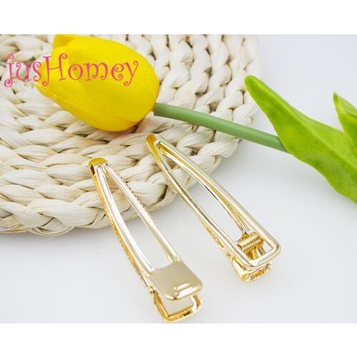 30PCS 75mm Gold Tone Alligator Hair Clips Single Prong Metal Barrette Clips for Craft Ribbon Bow, DIY Hair Accessory