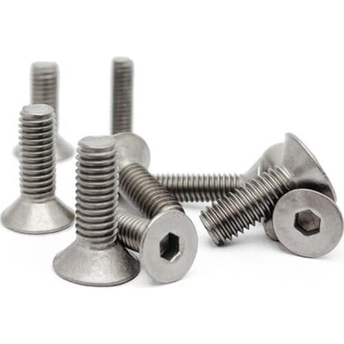 30-50pcs/lot M8*L din7991 Pure Titanium flat head countersunk socket screw titanium alloy small screw GR2 M8*15/20/25-50/55/60