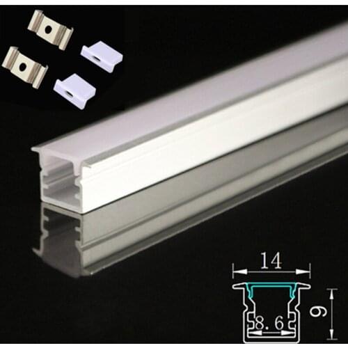 DHL 10-100PCS 1m Recessed LED aluminum profile Led Line light 3528 5050 5630 hard/soft led strip,milky cover aluminum channel