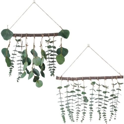 Artificial Green Plants Wall Hanging Decor Artificial Leaves Door Curtain Home Living Room Wall Decor Greenery