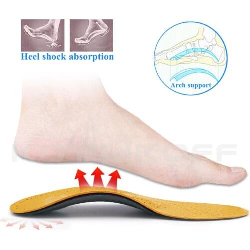 Leather Orthotic Insole For Shoes Flat Feet Arch Support Orthopedic Shoes Sole Insoles For Men And Womens Shoes Pads