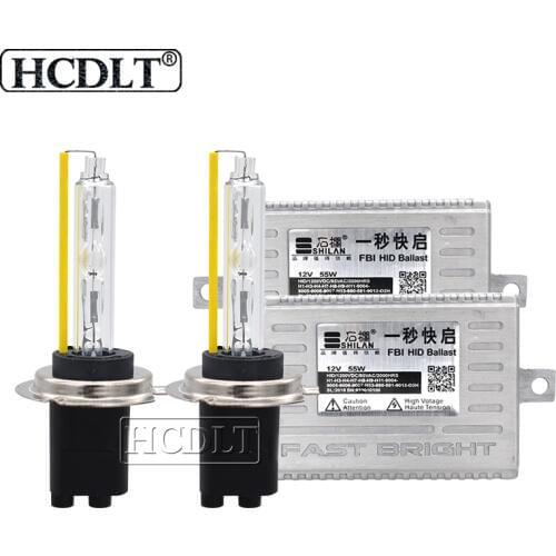HCDLT 55W 5500K D2H Xenon HID Headlight Kit 12V Car Light Fast Start Ballast 55W Xenon H1 H3 H11 HB3 HB4 9012 H7 HID Bulb Kit