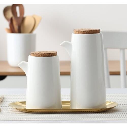 Kitchen Porcelain Herb&Spice Olive Oil Pot Soy Sauce Vinegar Seasoning Can Bottle Cooking Tools Storage Bottles
