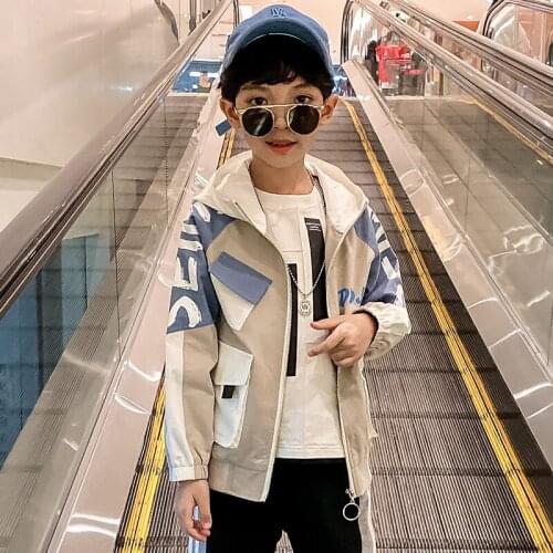 Splicing Jacket Spring Autumn Coat Outerwear Top Children Clothes Kids Costume Teenage School Boy Clothing High Quality