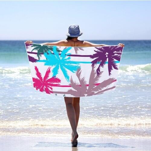 Square Digital printing Durable Towel Superfine fiber cloth Beach towel Maple Leaf Breathable Soft