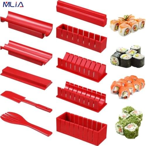 MLIA DIY 10pcs Sushi Maker Rice Mold High Quality Japanese Rice Ball Cake Roll Mold Multifunctional Mould Making Sushi Tools