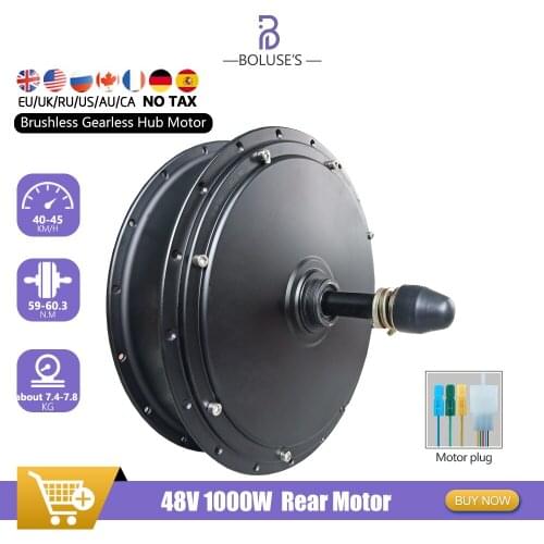 Electric Fat Bike Motor 48V 1000W Rear Rotate / Cassette Ebike Brushless Non-gear Hub Motor For Electric Fat Bike Conversion kit