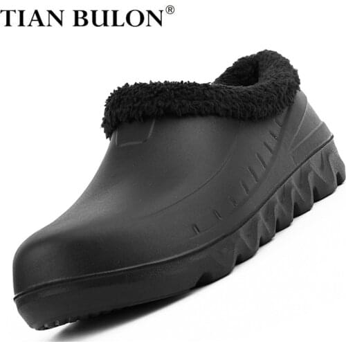 Mens Chef Shoes Casual Non-slip Anti-oil Labor Shoes Men Kitchen Working Shoes Slip-on Waterproof Work Shoes Plus Size 38-49