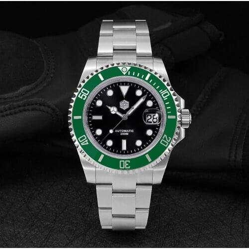 San Martin - Mens Wristwatch 41mm PT5000 SW200 Automatic Mechanical Sapphire Date Luminous 20Bar