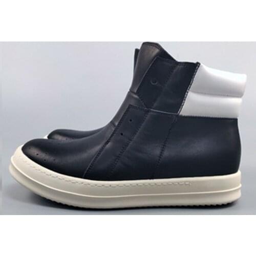 Winter Mens Shoes Soft Leather Snow Boots Big Size White Black Boots Men 12#22/10d50