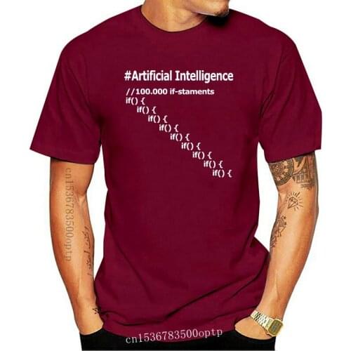 New Artificial Intelligence T Shirt Crazy Spring Basic Vintage Over Size S-5XL Cotton Design Family Shirt