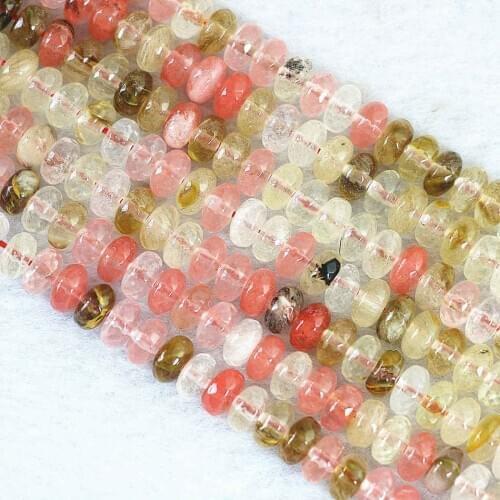 New fashion multicolor watermelon quartz stone crystal 5x8mm abacus faceted loose beads diy women jewelry making 15inch B490