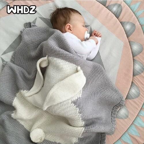Baby Blankets Swaddle Baby Wrap Knitted Blanket For Kid Rabbit Cartoon Plaid Infant Toddler Bedding Baby room decoration