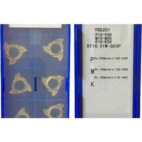 Original RT16.01W-G60P RT22.01W-N55P RT22.01W-N60P YBG201 16RE 22ER N55 N60 Thrreading Carbide Inserts Lathe Cutter Tools