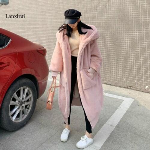 Autumn Winter Faux Fur Coat Women 2020 Casual Luxury Long Oversize Loose Hooded Mane Fur Jacket Female Thick Warm Plush Outwear