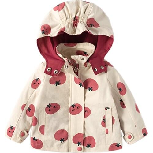 Baby Girls Coat Spring And Autumn 2021 New Childrens Clothing Baby1-year-old Girls Padded Windbreaker 2 Color Thick Jacket