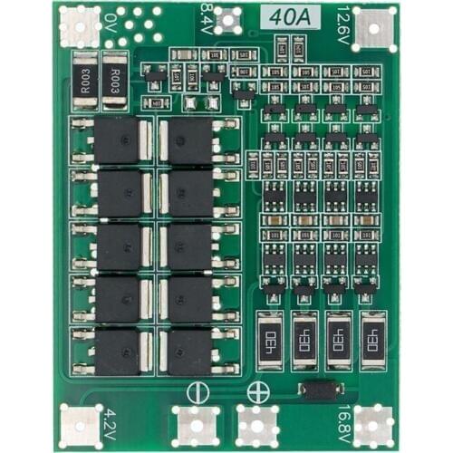 Retail 4S 40A 18650 Li-Ion Lithium Battery Charger BMS Board PCB Protection Module with Balance for Drill Motor 14.8V 16.8V Lipo