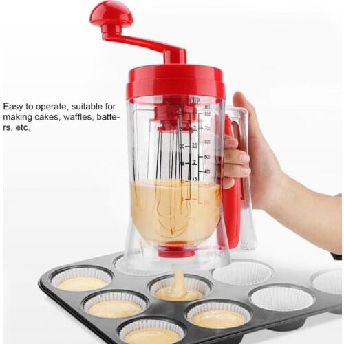 800ML Batter Dispenser Manual Pancake Cupcake Batter Mixer Dispenser Blender Machine Cakes Cream Butter Cake Whisk Baking Tools