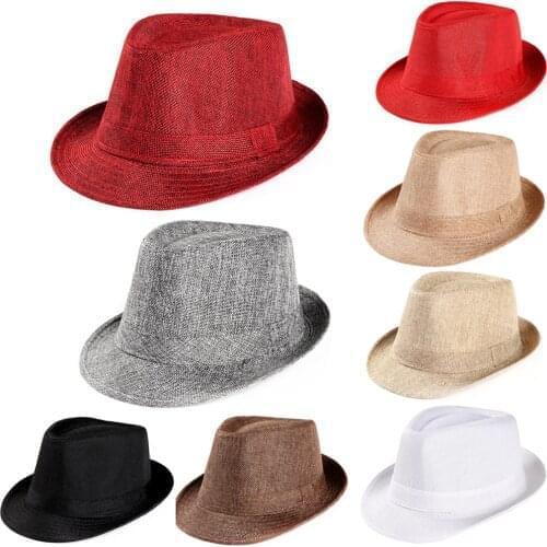 Vintage summer hat Men Straw Fedora Male Sunhat Women Summer Beach Sun Visor hats Chapeau Cool Jazz Trilby Cap Sombrero
