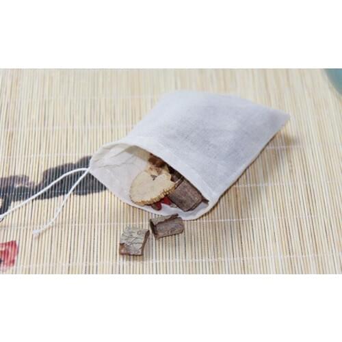 500pcs Pure Cotton Yarn Bag 80 X 100mm Tea Filter Bags Drawstring Strainer Repeated Use Cotton No Bleach new