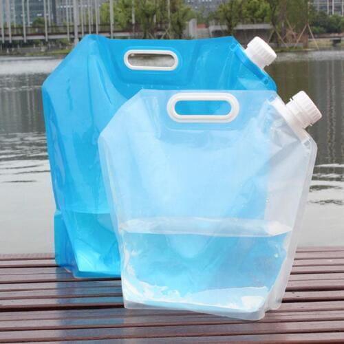 PE Folding 5L Drinking Water Bag For Camping Hiking Survival Hydration Storage 30x32.5cm Backpack